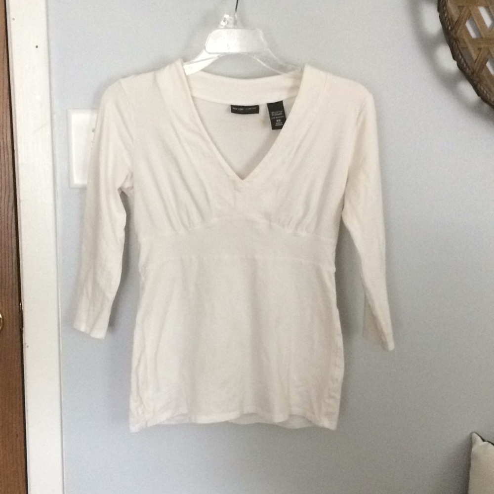 White/Cream New York & Company Blouse